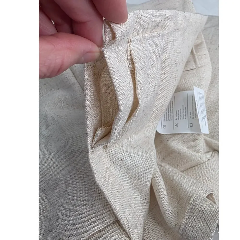 Natural White Non-See-Through Privacy Linen Look Curtains 2 Panels 52